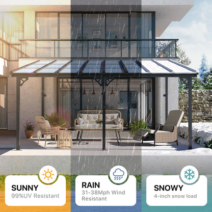 16 Ft. W X 12 Ft. D metal Pergola With Canopy