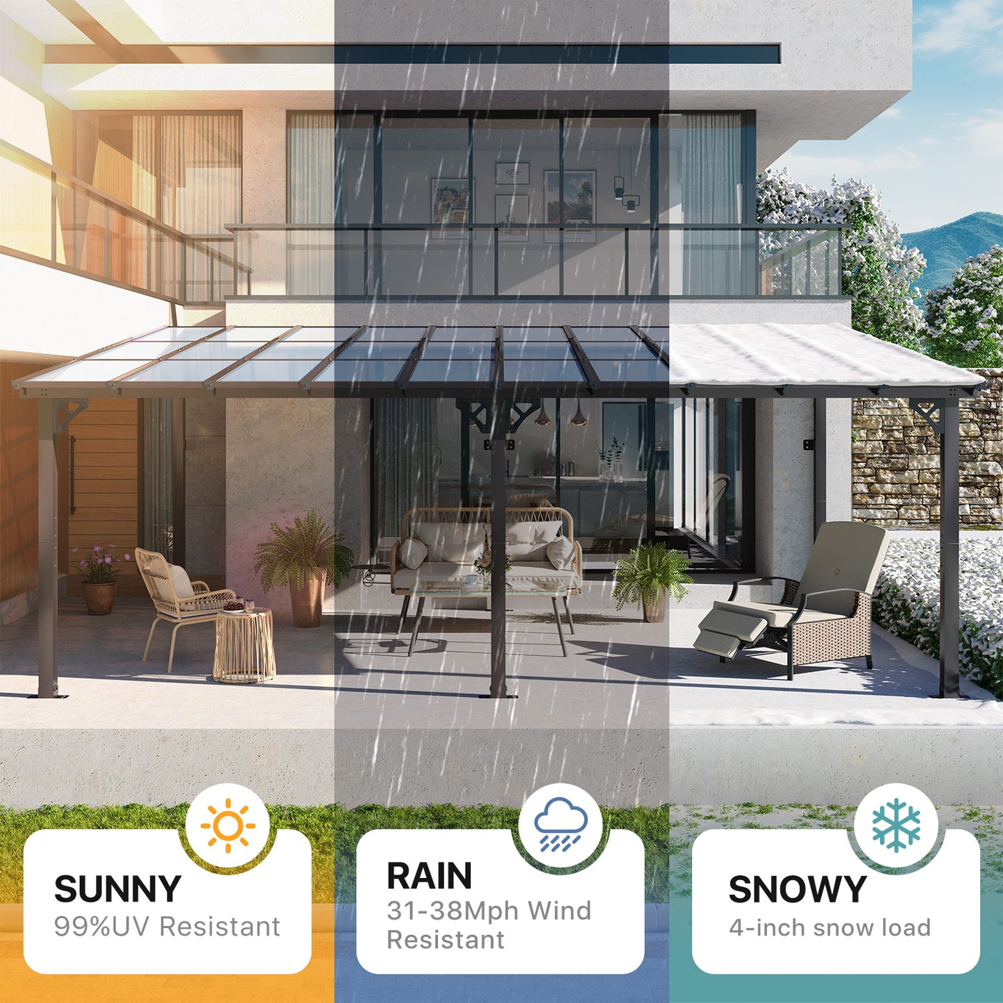 20 Ft. W X 12 Ft. D metal Pergola With Canopy