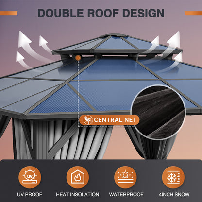 12 Ft. W X 12 Ft. D Aluminum Patio Hardtop Gazebo