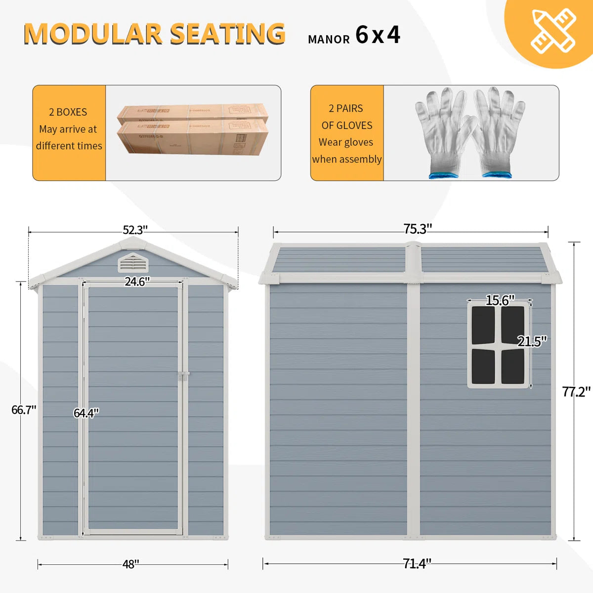 4 ft. W x 6 ft. D Resin Storage Shed
