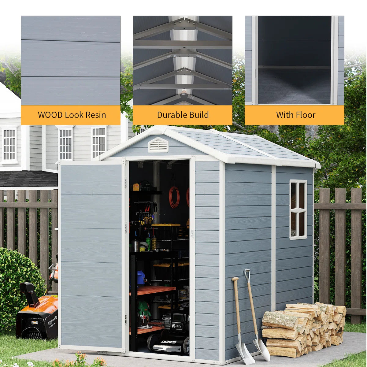 4 ft. W x 6 ft. D Resin Storage Shed