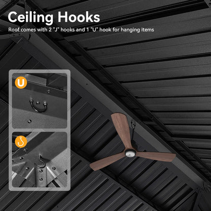 16 Ft. W x 12 Ft. D Aluminum Patio Gazebo