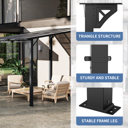 8 Ft. W x 10 Ft. D Metal Pergola With Canopy