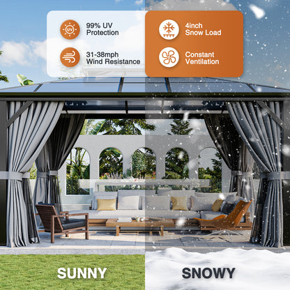 14 Ft. W X 12 Ft. Daluminum Patio Gazebo