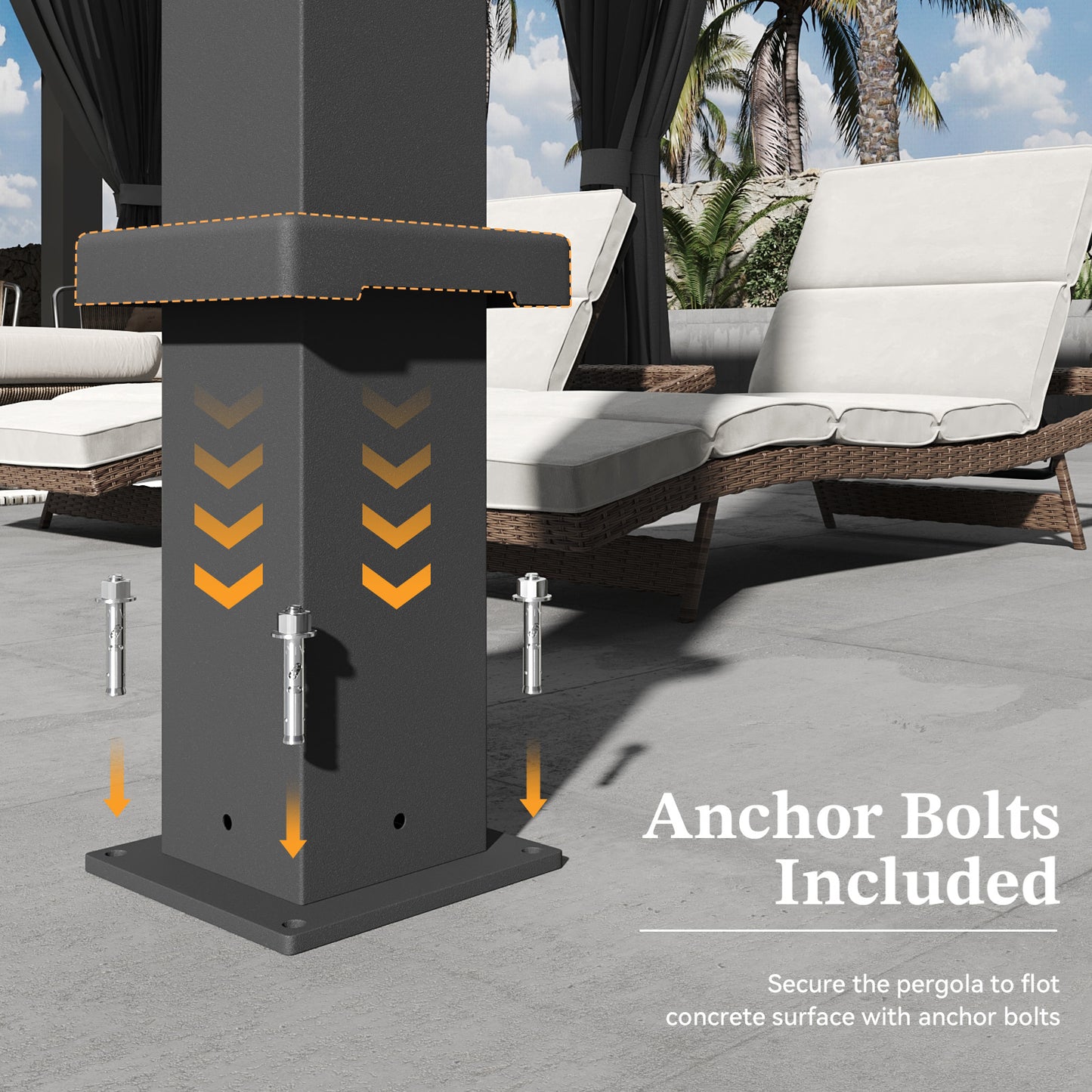 12 Ft. W x 10 Ft. D Metal Pergola with Canopy