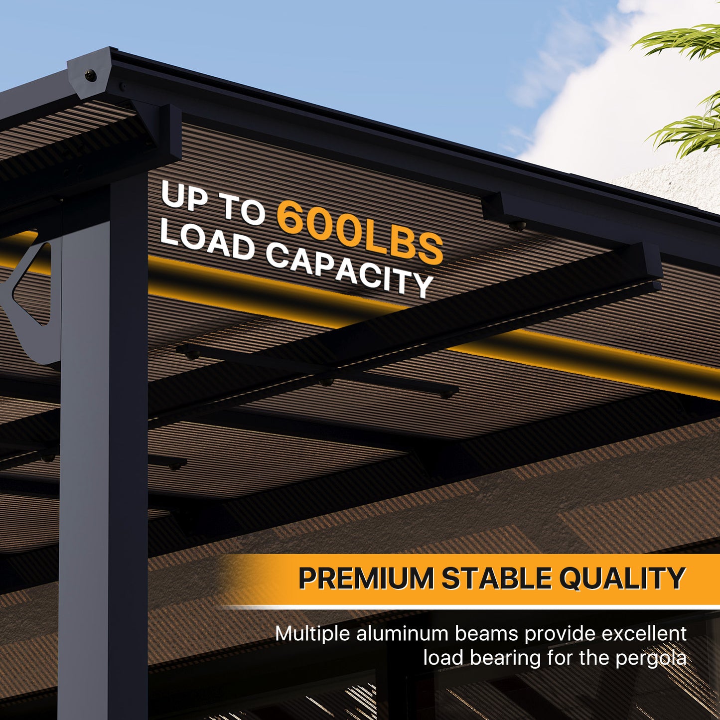 10 Ft. W x 8 Ft. D Aluminum Pergola with Canopy