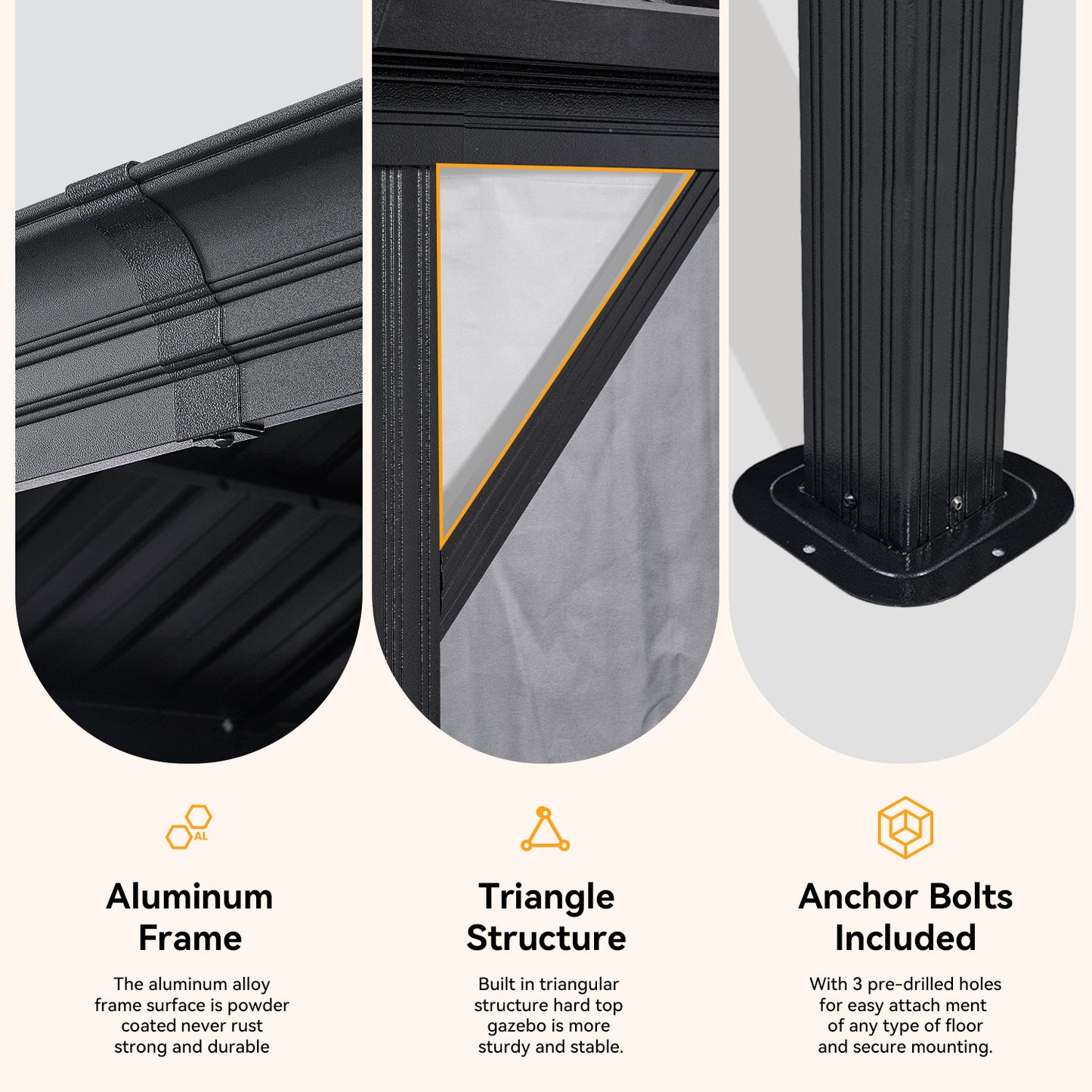 16 Ft. W x 12 Ft. D Aluminum Patio Gazebo