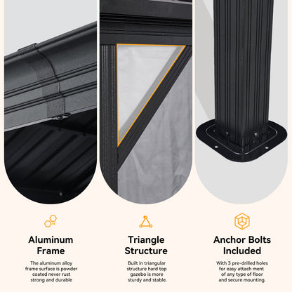 16 Ft. W x 12 Ft. D Aluminum Patio Gazebo