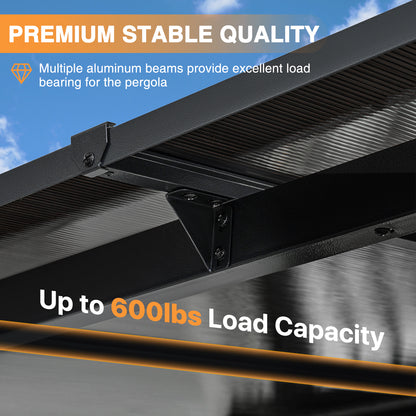 8 Ft. W X 5 Ft. D Aluminum Pergola With Canopy