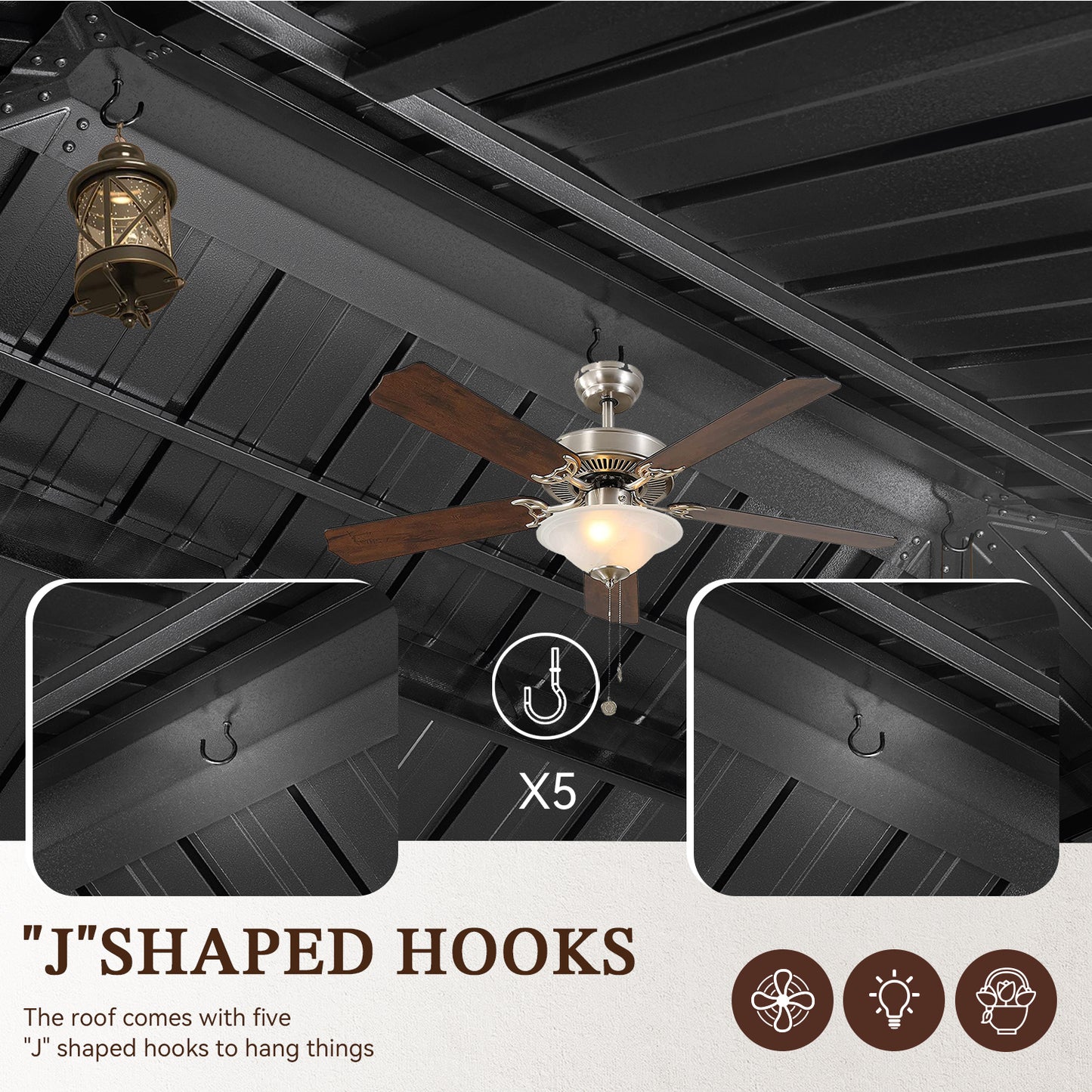 16 Ft. W X 12 Ft. D Metal Patio Gazebo