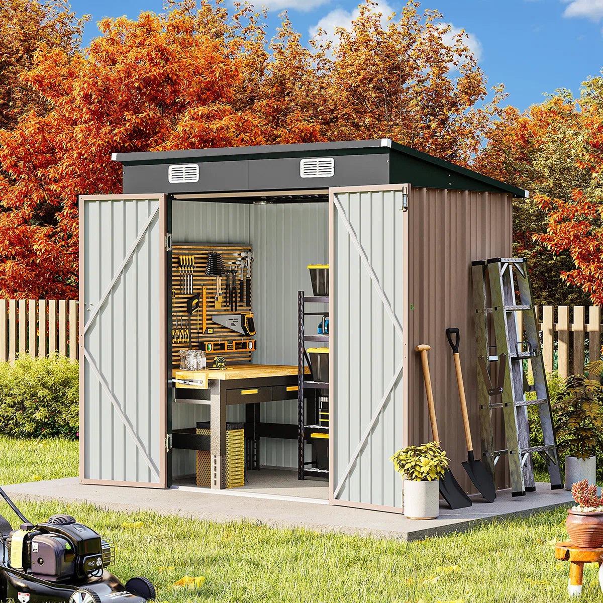 6.0 Ft. W X 4.5 Ft. D Metal Storage Shed