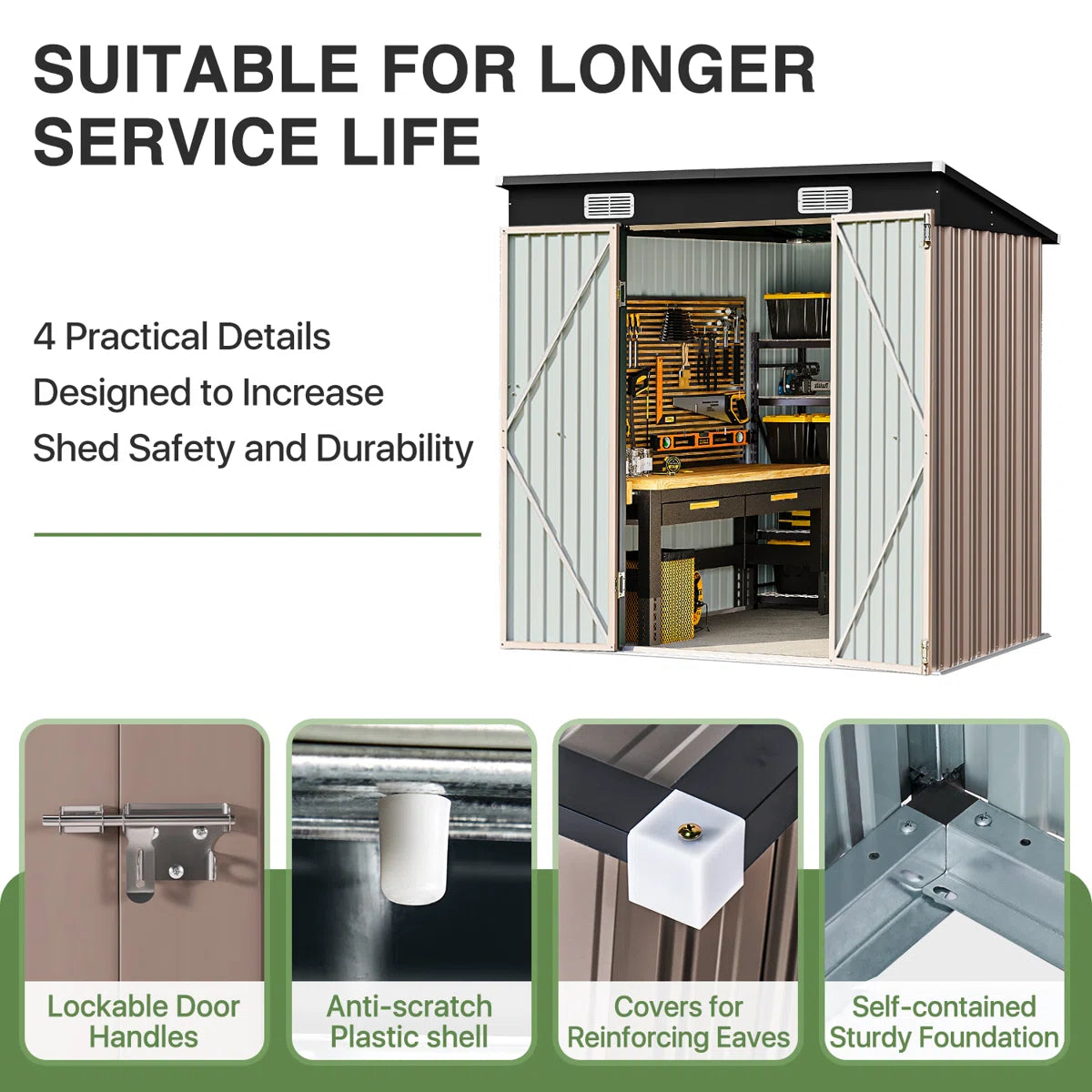 6.0 Ft. W X 4.5 Ft. D Metal Storage Shed