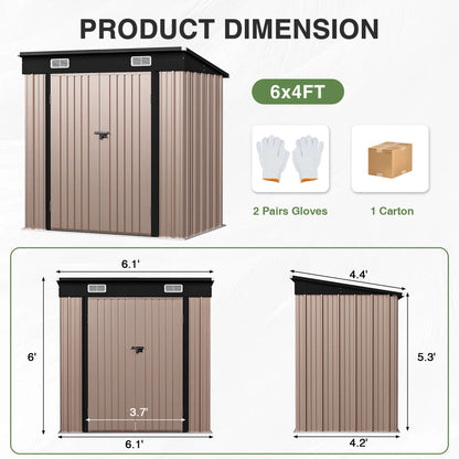 6.0 Ft. W X 4.5 Ft. D Metal Storage Shed