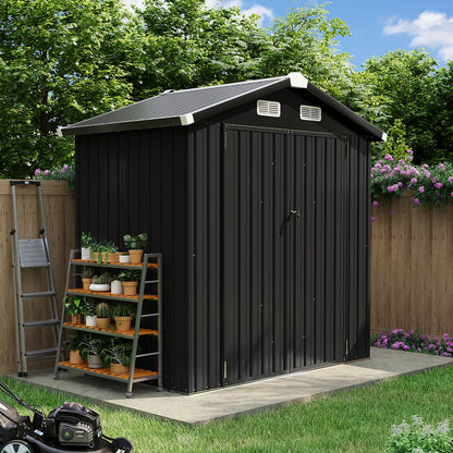 6.3 Ft. W X 4.2 Ft. D Steel Storage Shed With Door Lock