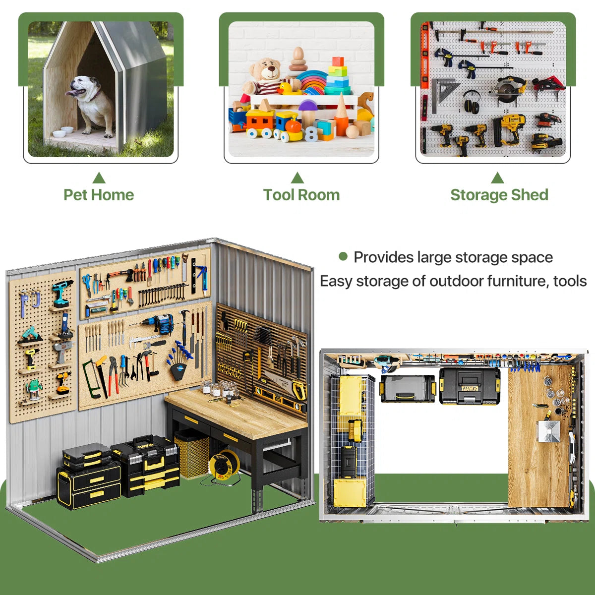 6.3 Ft. W X 4.2 Ft. D Steel Storage Shed With Door Lock