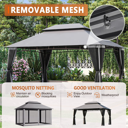 13 Ft. W X 10 Ft. D Steel Patio Gazebo The Soft Roof Gazebos