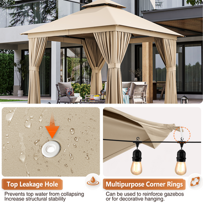 10 Ft. W X 10 Ft. D Steel Patio Gazebo The Soft Roof Gazebos