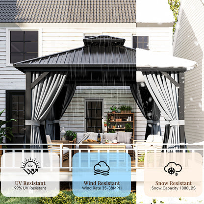 12 Ft. W X 12 Ft. D Patio Gazebo With Double Roof