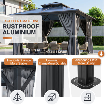 12 Ft. W X 12 Ft. D Aluminum Patio Hardtop Gazebo