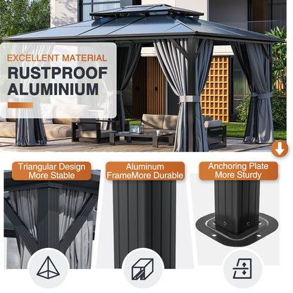 14 Ft. W X 12 Ft. Daluminum Patio Gazebo