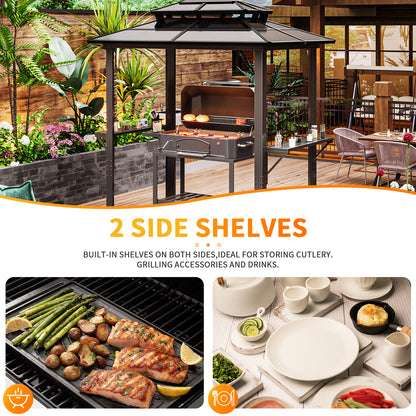 8 Ft. W X 5 Ft. D Aluminum Patio Grill Gazebo