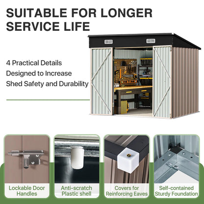 7.5 Ft. W X 6.1 Ft. D Metal Storage Shed