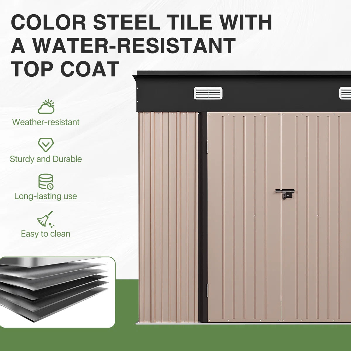 7.5 Ft. W X 6.1 Ft. D Metal Storage Shed