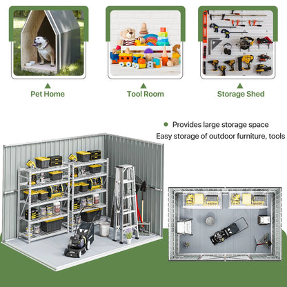7.5 Ft. W X 6.1 Ft. D Metal Storage Shed