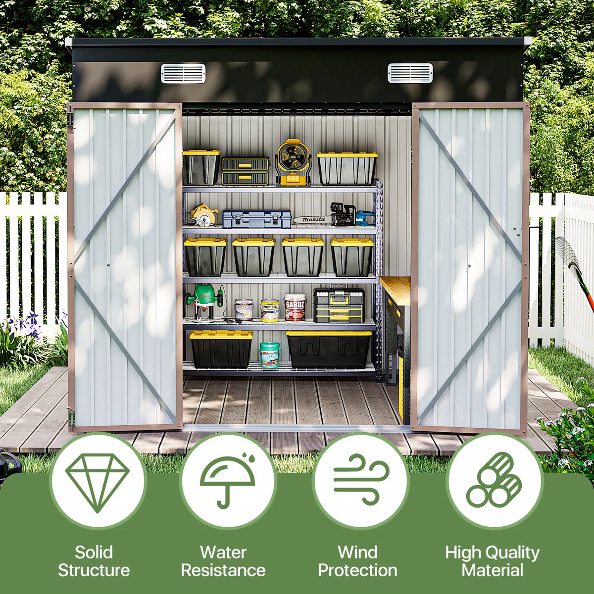 7.5 Ft. W X 6.1 Ft. D Metal Storage Shed