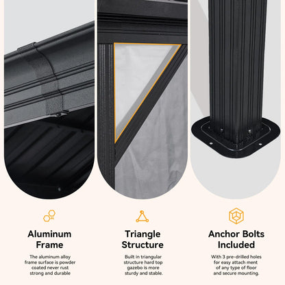 16 Ft. W x 12 Ft. D Aluminum Patio Gazebo