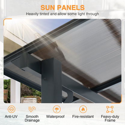 8 Ft. W X 5 Ft. D Aluminum Pergola With Canopy