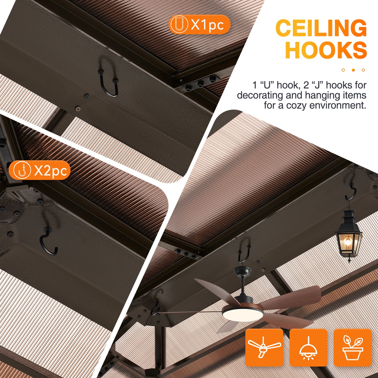 8 Ft. W X 5 Ft. D Aluminum Patio Grill Gazebo