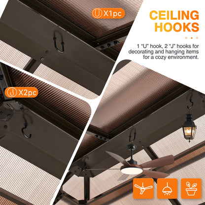 8 Ft. W X 5 Ft. D Aluminum Patio Grill Gazebo