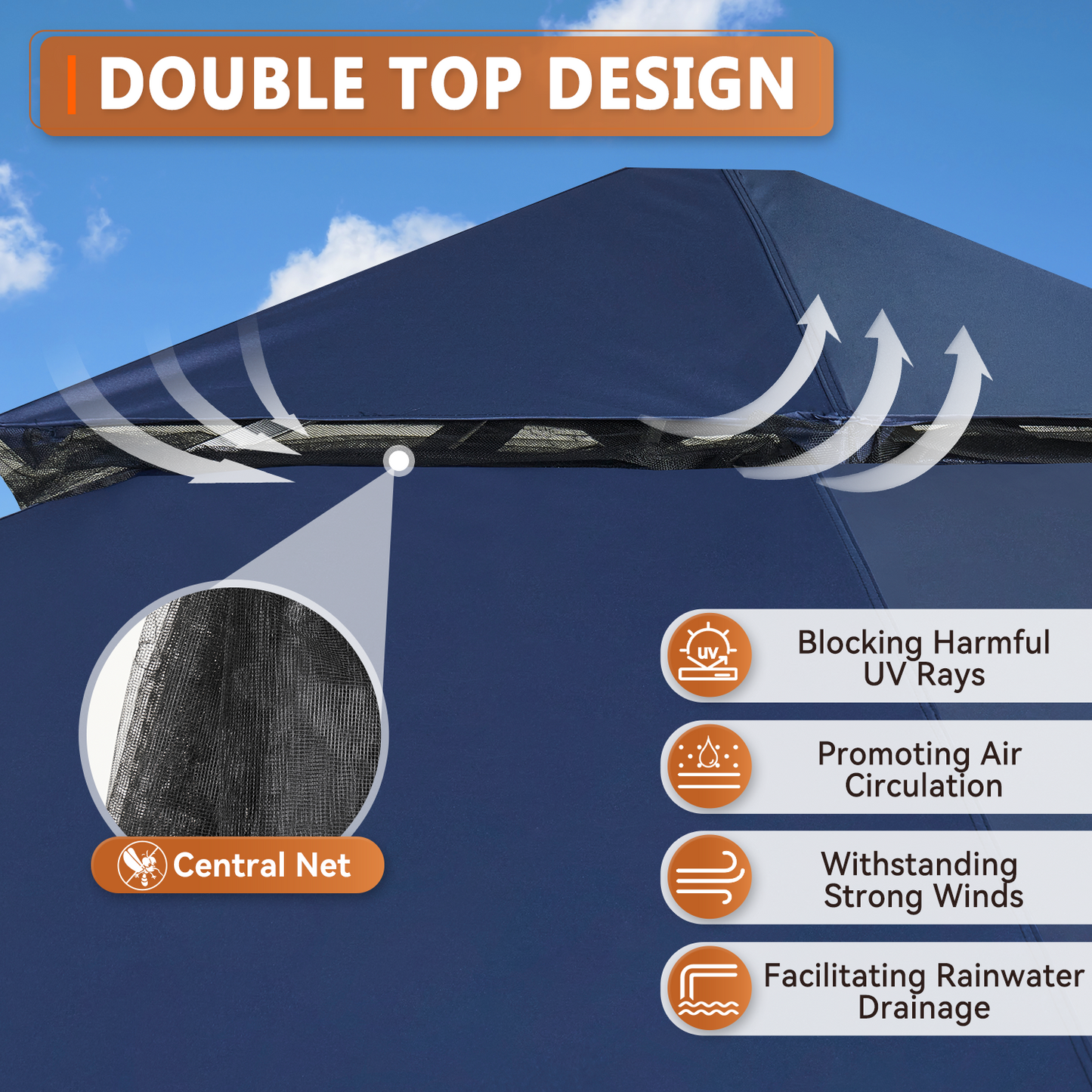 10 Ft. W X 10 Ft. D Steel Patio Gazebo The Soft Roof Gazebos