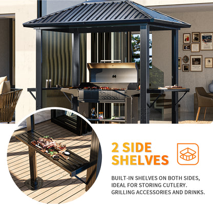 8 Ft. W X 5 Ft. D Metal Patio Gazebo For Bbq