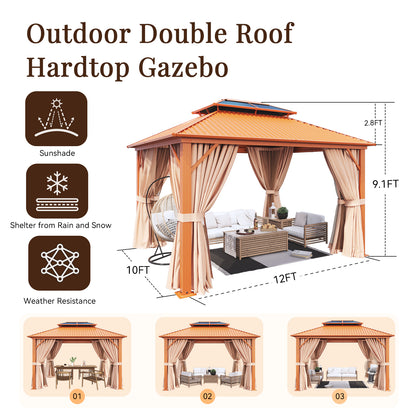 12 Ft. W x 10 Ft. D Aluminum Patio Gazebo