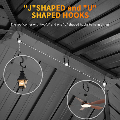 8 Ft. W X 5 Ft. D Metal Patio Gazebo For Bbq