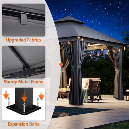10 Ft. W X 10 Ft. D Steel Patio Gazebo The Soft Roof Gazebos