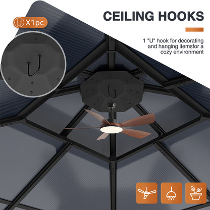 12 Ft. W X 12 Ft. D Aluminum Patio Hardtop Gazebo