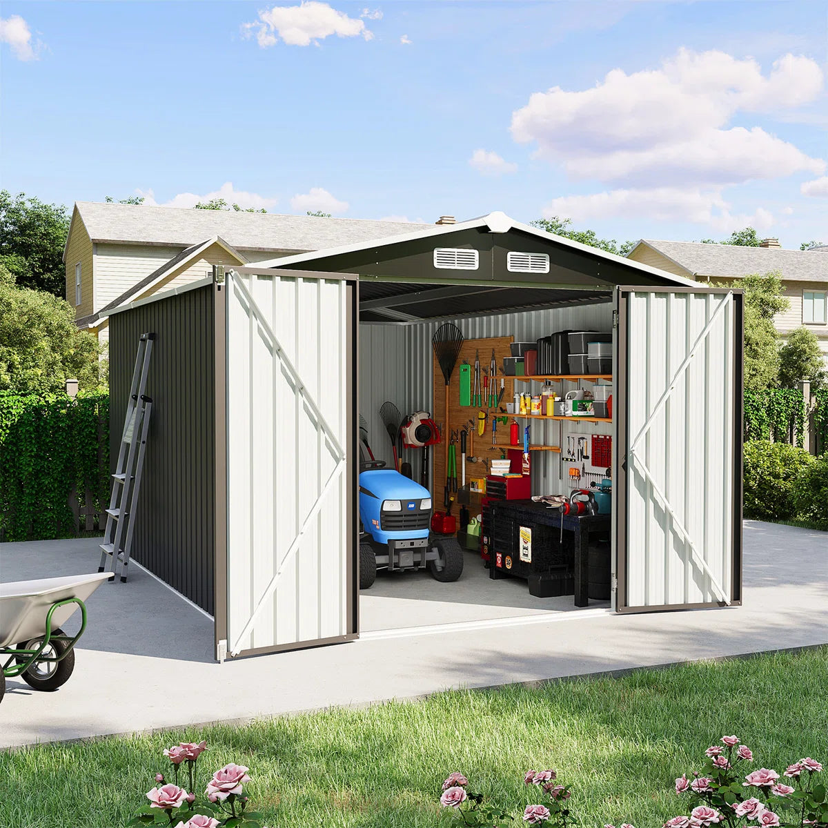 8 Ft. W X 12 Ft. D Metal Storage Shed