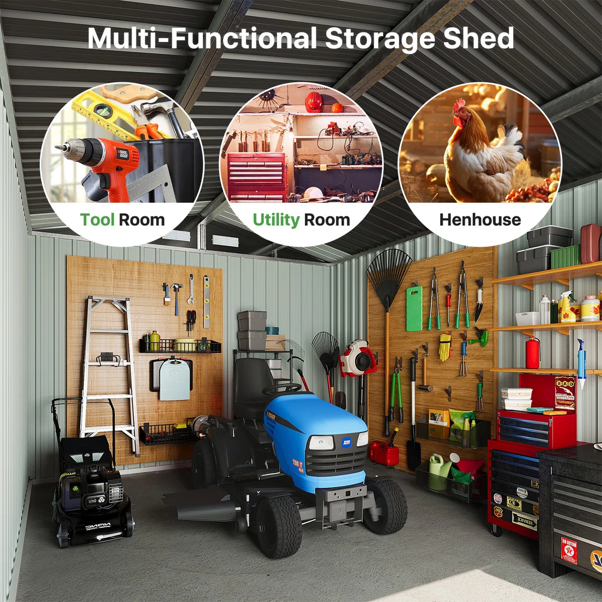 8 Ft. W X 12 Ft. D Metal Storage Shed