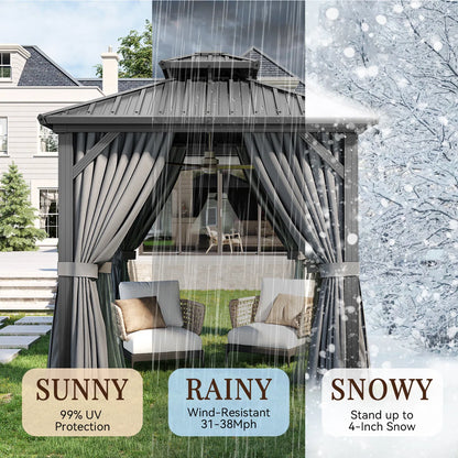 8 Ft. W x 8 Ft. D Metal Patio Gazebo