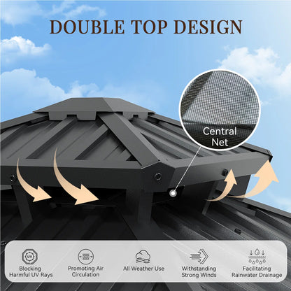 8 Ft. W x 8 Ft. D Metal Patio Gazebo