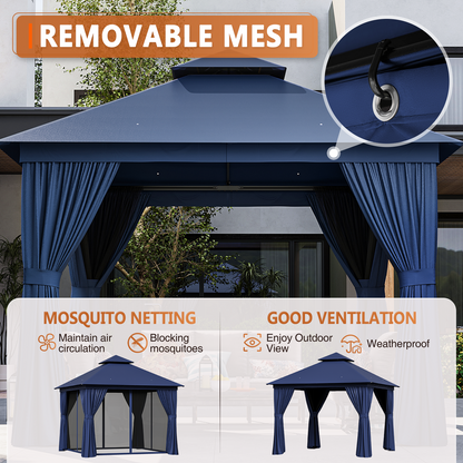 10 Ft. W X 10 Ft. D Steel Patio Gazebo The Soft Roof Gazebos