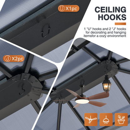 14 Ft. W X 12 Ft. Daluminum Patio Gazebo