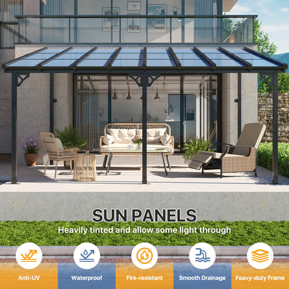 16 Ft. W X 12 Ft. D metal Pergola With Canopy