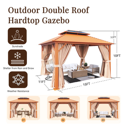 12 Ft. W x 10 Ft. D Aluminum Patio Gazebo
