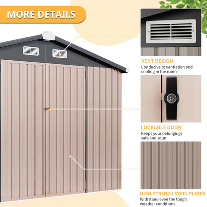 8 ft. W x 5 ft. D Metal Storage Shed with Metal Base Frame Kit