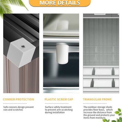 8 ft. W x 5 ft. D Metal Storage Shed with Metal Base Frame Kit