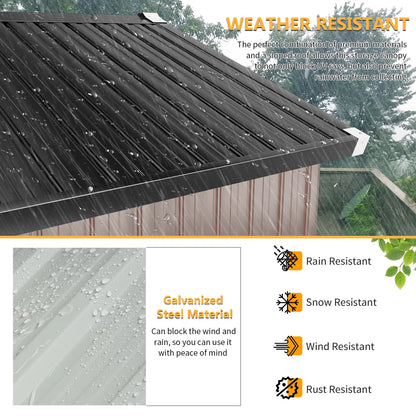 8 ft. W x 5 ft. D Metal Storage Shed with Metal Base Frame Kit